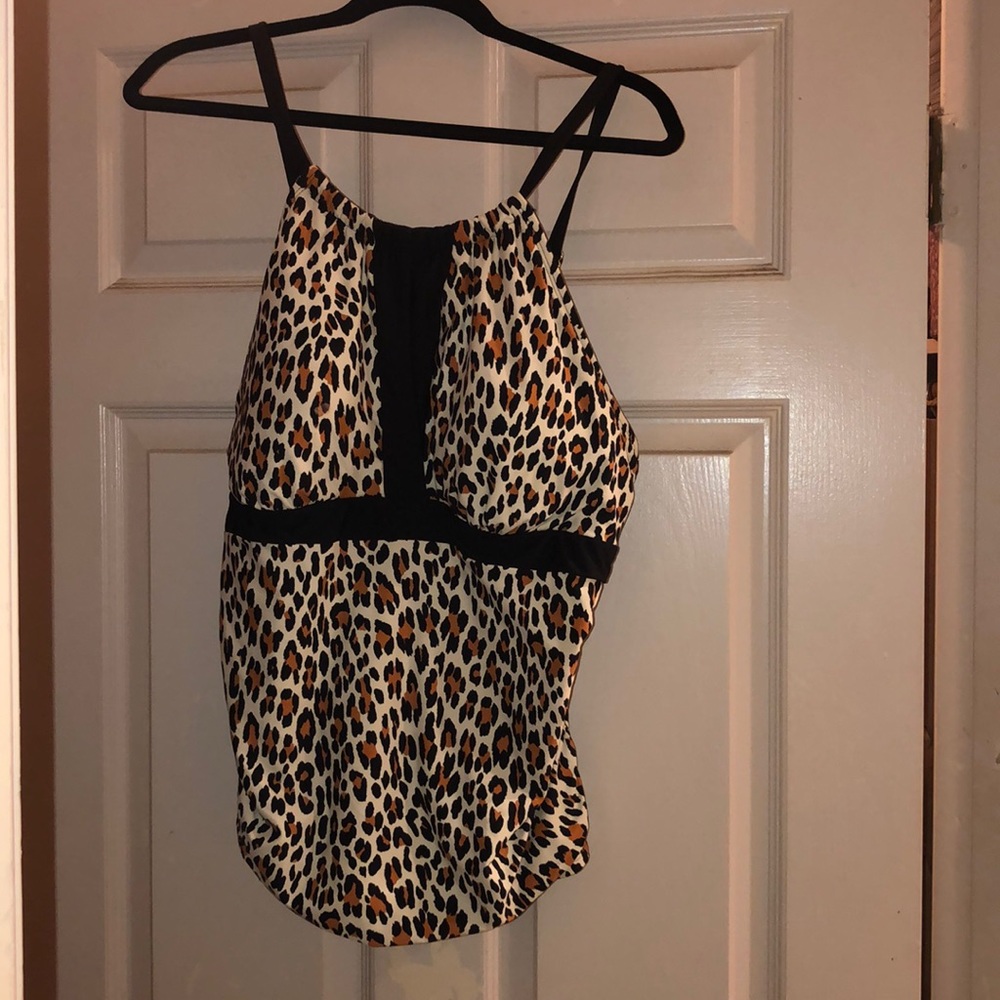 Leopard print bathing suit top